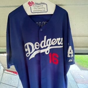 Vintage Dodgers Andre Either Blue Jersey with White and Red Accents